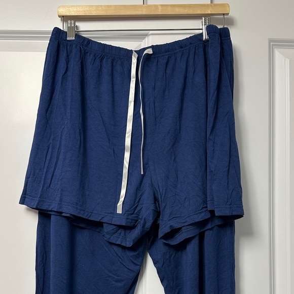 Navy Blue 3 Piece Pajama Set with White Trim - Picture 4 of 6